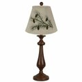 Estallar Distressed Brown Traditional Table Lamp with Pine Cone Embroidered Shade ES3094817